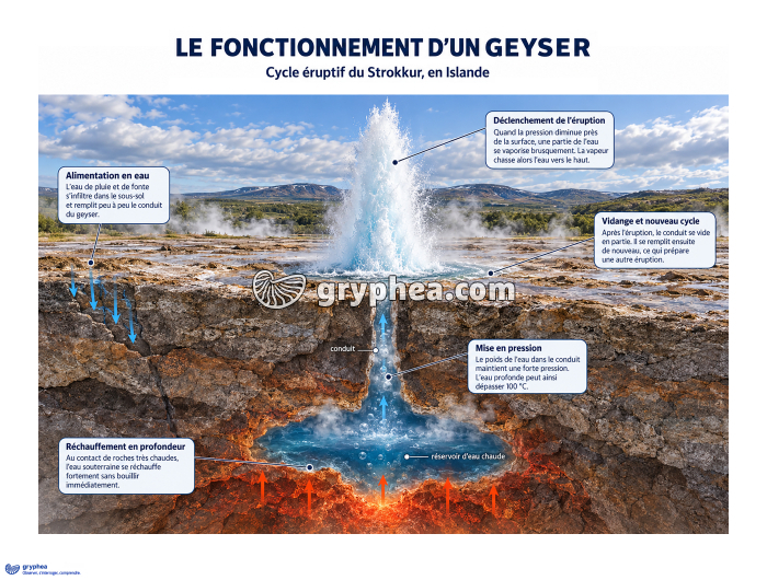 Le fonctionnement d'un geyser - Le Strokkur (Islande) - gryphea.com